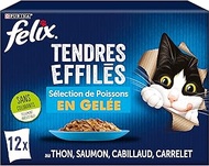 FELIX | Tender Tapered | Adult Cat | Jelly | Complete Food | Fish Selection: Tuna, Cod, Salmon and C