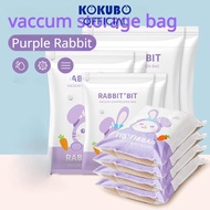 【Local Delivery】 Purple Rabbit Vacuum Bags Travel Storage Resealable Vacuum Storage Bag Compressed Bag