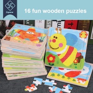 Wooden Puzzle Jigsaw Toy Baby Early Learning English Education Stereo Wood Puzzles Block Montessori Puzzle Wooden for Kids Educational Learning Toys Birthday Gift for Preschool Infant Children Boys Girls (Random Pattern) Multicolor Wooden Learning Board