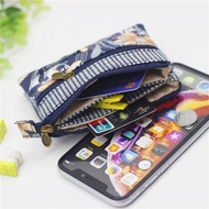 Fashion Flower Multi-layer Cotton Fabric Coin Purse Women Card Wallet Small Change Bag Retro Canvas 