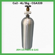 JRM ถังอลูมีเนียม 4L พร้อม Co2 เลี้ยงไม้น้ำ ทำเครื่องดื่ม น้ำโซดา Co2-CGA320 เกลียวไทย