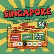 【Use within 5 days】Singapore eSIM Unlimited data Support Tiktok Chatgpt Instant 24h email Travel hig
