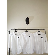 KEMEJA CDG Play White Black Lope Shirt for Men and Women Cotton Second Original