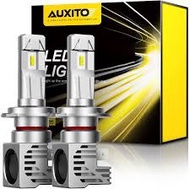 AUXITO H7 LED 頭燈燈泡，每組 12000LM，6500K 氙氣白，迷你尺寸無線頭燈，2 件裝