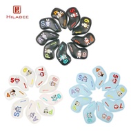 HILABEE 9 Pieces Golf Iron Club Head Covers Set Lightweight Golf Wedge Covers Set Cute