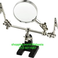 Soldering helping hands magnifying glass