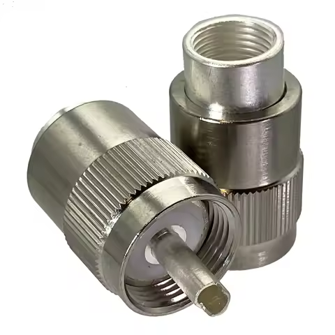 1Pcs Connector UHF male Plug PL259 solder RG8 RG213 LMR400 7D-FB cable silver
