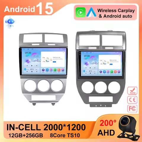 Car Radio Android 15 For Dodge Caliber Jeep Compass 1 MK Patriot 2006 - 2010 Autoradio Multimedia Pl