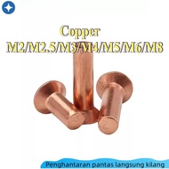 Copper Countersunk Head Rivets GB869 Percussion Type Flat Head Flat Cone Head Solid Rivets Copper D 