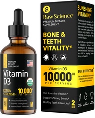 Liquid Vitamin D Drops - Vitamin D3 10,000 IU for Faster Absorption - Helps Support Strong Bones & H