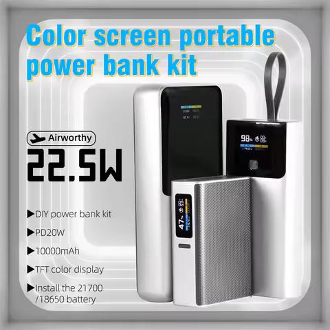 PD20W DIY Powerbank Kit TFT Color Screen No Battery 10000mah 21700/18650 Install Welding With Line 2