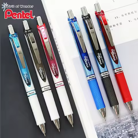 1pcs Japan Pentel Gel Pen Energel BLN75 Smooth Quick Drying Needle Tip 0.5mm Black Red Blue School O