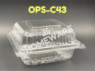 Kuih Container OPS-C43 / Disposable Plastic Clear Bakery Container (100pcs+-) / OPSC43 / C43 / OPC43
