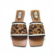 Spain NEW ZARAˉ Spring And Summer New Trf Womens Shoes Leopard Print Flat Bottom Slipper Sandals 202