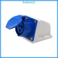 KOK 16 Amp 3 Pin Industrial Socket 220-250V Weatherproof IP44 2P+E 3Phase 16A