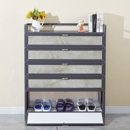 Aluminum alloy shoe cabinet space-saving outdoor balcony shoe cabinet sun protection and waterproof glass cabinet