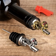 Metal 2-In-1 Skull Wine Bottle Pourer and Stopper Champagne Saver Bar Accessory Club Gadget Gift