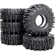 HOBBYSOUL 5pcs 1.0 Tires 64 * 25mm Soft Sticky Mud Slingers Tyre with Foam Insert for RC Crawler 1/2