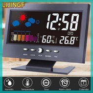LIJINGF LCD màn hình màu đèn nền kỹ thuật số báo lại Đồng hồ báo thức thời tiết dự báo trạm