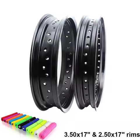 Motorcycle Dirt Bike 17 Inch Aluminum Wheel Hub Motocross Front 2.50X17" Rear 3.0X17" Rims 36 Spokes