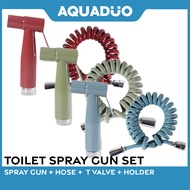 [Aqua Duo] Toilet Spray Gun Set (Spray Gun + Hose +  T Valve + Holder)