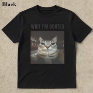 Wait Im Goated Cat Meme Funny Print Summer Short Sleeve T Shirt