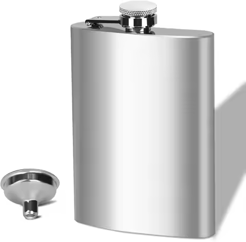 7/10 oz silver colour Stainless Steel Hip Flask with Funnel Pocket Hip Flask Alcohol Whiskey Hip Fla