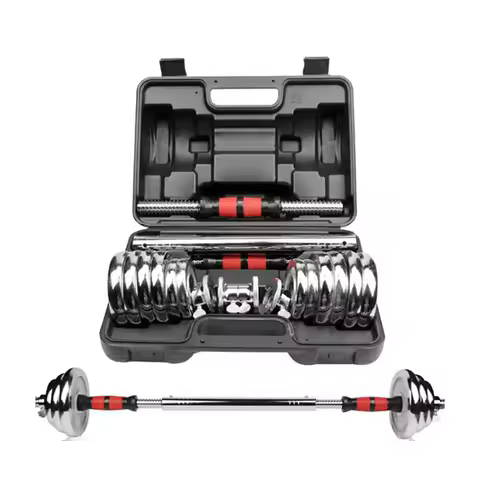 30KG Physical Exercise Plating Silver Cast Iron Commercial Adjustable Dumbbell Set 15KG 20KG