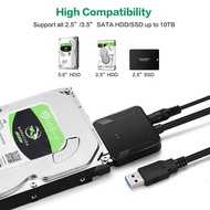 SATA to USB 3.0 Adapter Cable For 3.5/2.5 Inch SSD HDD Hard Drive Disk Converter Support UASP 12V US