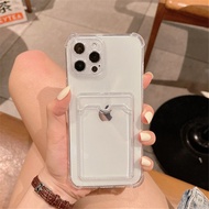 กระเป๋าใส่บัตรกระเป๋าใส่โทรศัพท์ For iPhone 11 เคส ไอโฟน 14 Pro Max 15 12 13 11Pro 14 Plus 7 8 SE2 XR XS Max Case พร้อมช่องใส่บัตร กันกระแทก ฝาหลังใส