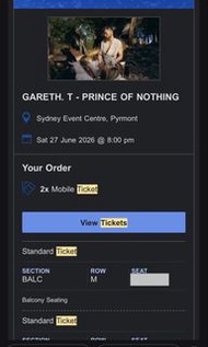 Gareth. T - Prince of Nothing Concert Tickets