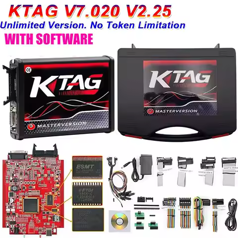 2024 Kess V5.017 2.80 Ksuit V2 KTAG 7.020 2.25 4 LED ECU Master Unlimited Online KESS Car TrucK ECU 