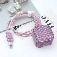 Bling Style Case For IPhone Charger Protector Cover 40W Cartoon Charger Head Cover Line Spiral Winde