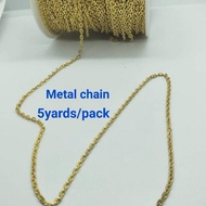 5 YARDS PLATED METAL CHAIN