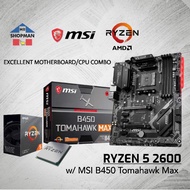 AMD Ryzen 5 2600 Processor + MSI B450 Tomahawk Max II Motherboard Bundle