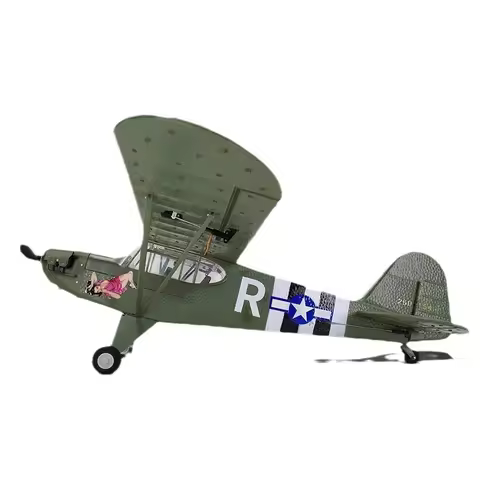 Coolbank Model Rc Airplane Piper J3 Cub Wwii Military Version Brushless Four Channel Fixed Wing Glid