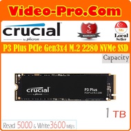 Crucial P3 Plus 1TB PCIe Gen3x4 M.2 2280 NVMe Solid State Drive Read Up To 5000MB/s Write Up To 3600
