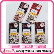 Sarung Wanita Putri Madura Cak & Ning Unggul Jaya Batik Dewasa Sarung Cewek Santriwati Warna Putih