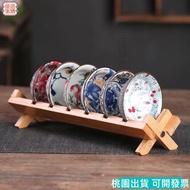 Taiwan Retro Blue White Porcelain Hat Cup 9 Tea Cups Free Drain Rack Kung Fu Set Master Ceramic Ru K