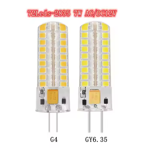 G4 GY6.35 Dimmable LED Corn Bulb 7W 12v SMD2835 72 LEDS 3000k 4000K 6000k Reading Lamp Crystal Chand