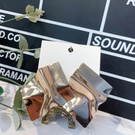 Alloy 18 WU girl European American Geometric Metallic Style Irregular Large Earrings