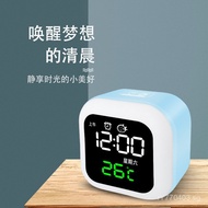 New LED Digital Alarm Clock Night Light Voice Control Electronic Clock Smart Silent Clock Bedside Ni