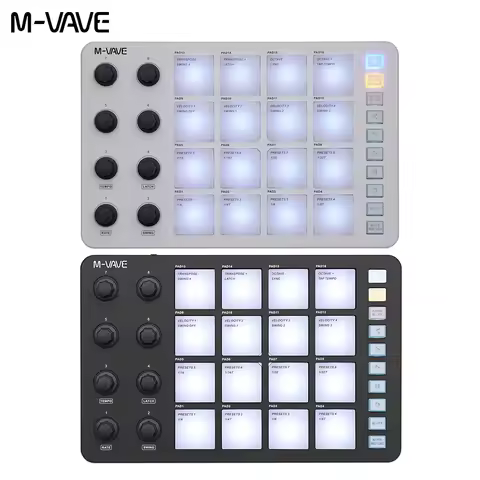M-VAVE SMC-PAD Launch Pad USB-C Interface Portable Design Small Wireless MIDI Controller Suitable Pe