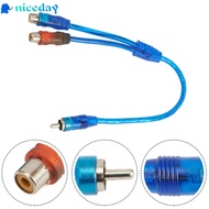 Perfect Fit for Car Audio Systems Blue 2 RCA Female to 1 RCA Male Splitter Cable