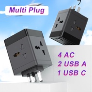 Multi Plug Adapter with 3 USB 3 Way Plug Adaptor Extension Socket Block Cube Multiplug with USB C 10