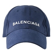 BALENCIAGA 巴黎世家 499071 電繡LOGO棉質棒球帽.深藍
