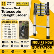Kruger Aluminum Telescopic Single Side Straight Ladder, 13 Steps (3.8m / 12.5ft) | (AY1038)