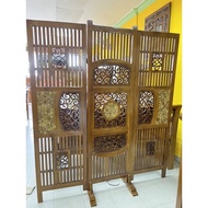 PARTATION 3 PINTU KAYU JATI