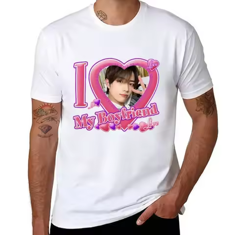kawaii clothes tops graphics t shirt mens clothing New Beomgyu (TXT) I love my boyfriend T-Shirt men