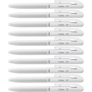 Pentel Oil-Based Ballpoint Pen Calme 0.7mm Grayish White Black Ink 10 Pack BXA107W-A